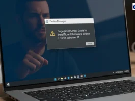Fingerprint Sensor Code 10 Insufficient Resources Error in Windows 11 Fingerprint Sensor Code 10 Insufficient Resources